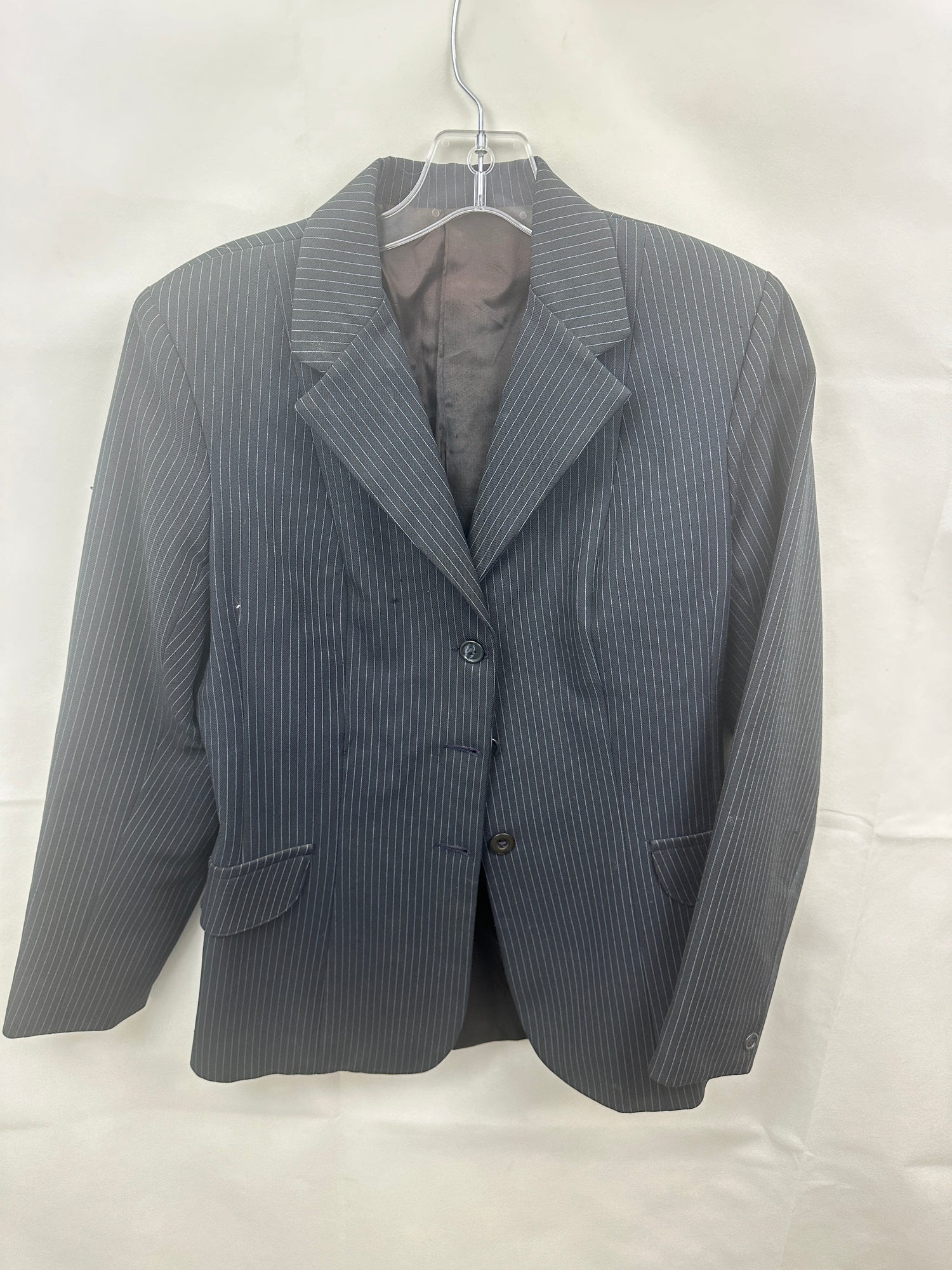 Size 14 Black Hunt coat with white pinstripe