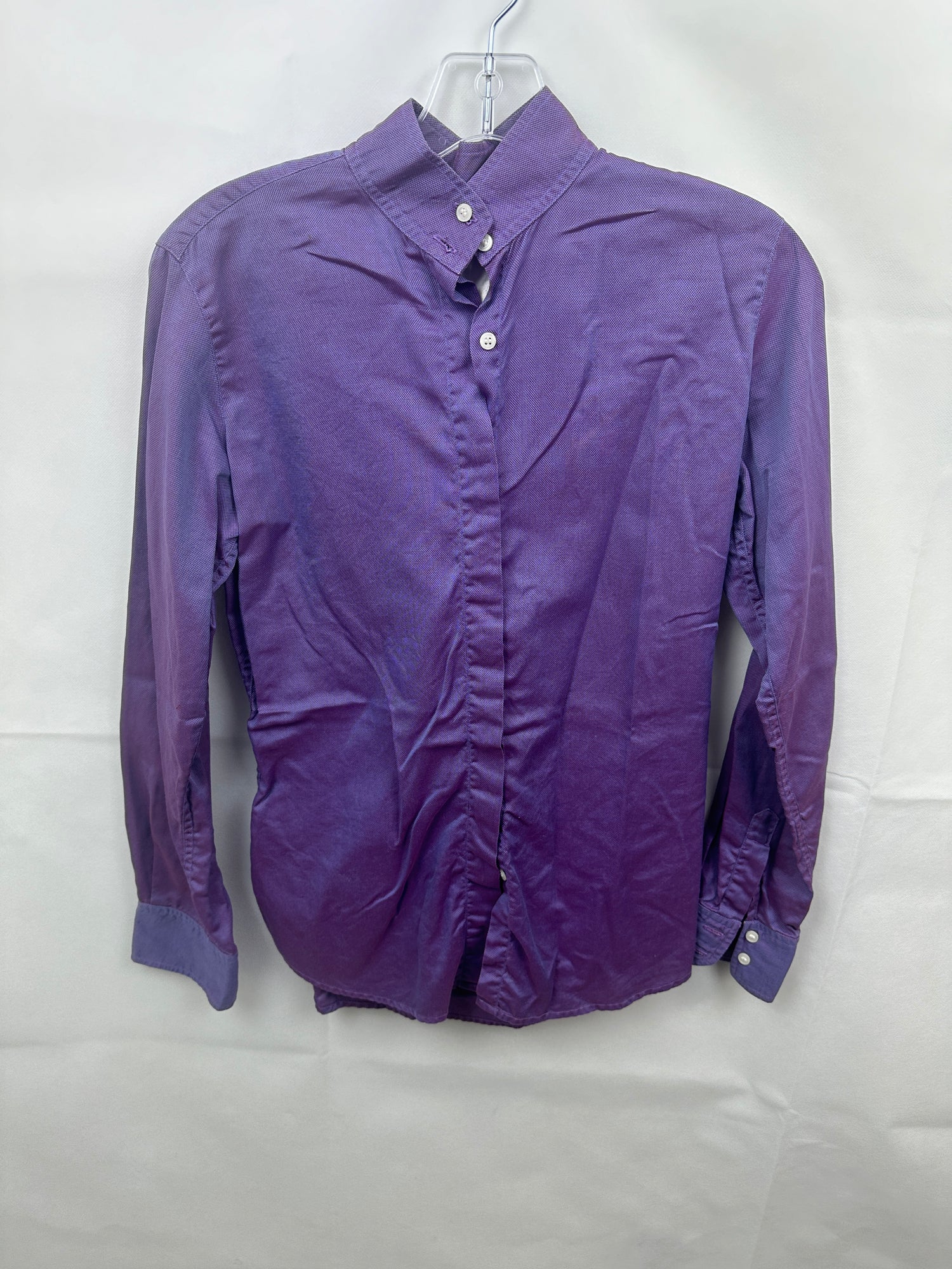 Purple Long sleeve Show Shirt with 2 collars