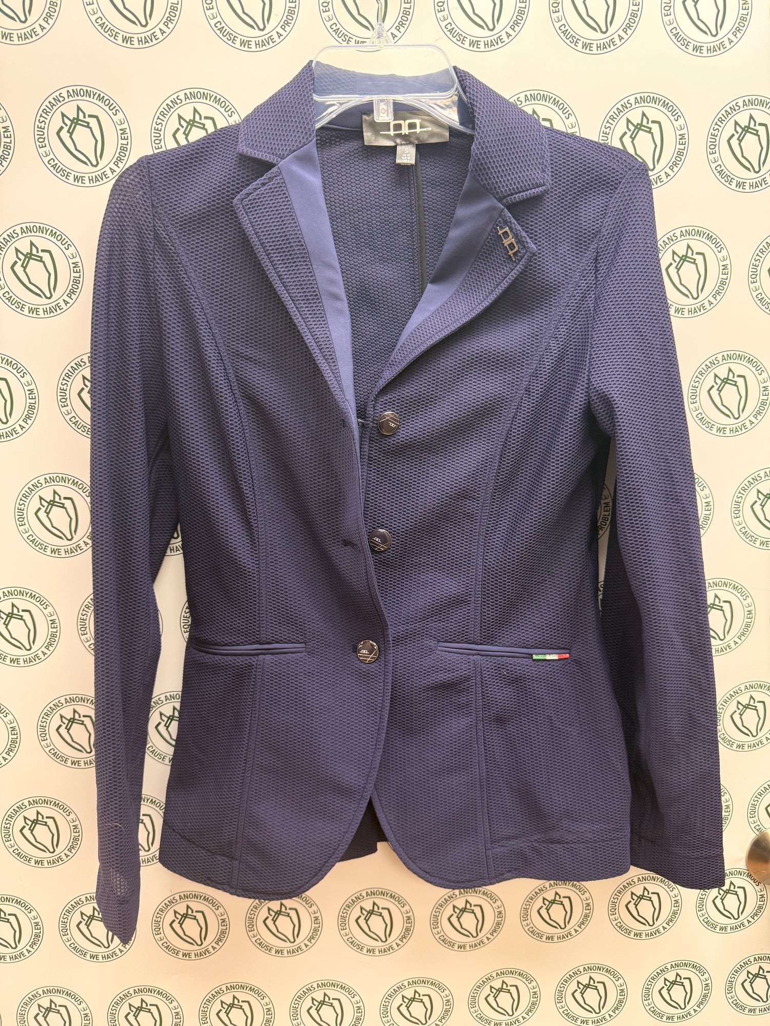 S Women's Mesh Show Coat by Horsewares Navy 3 button