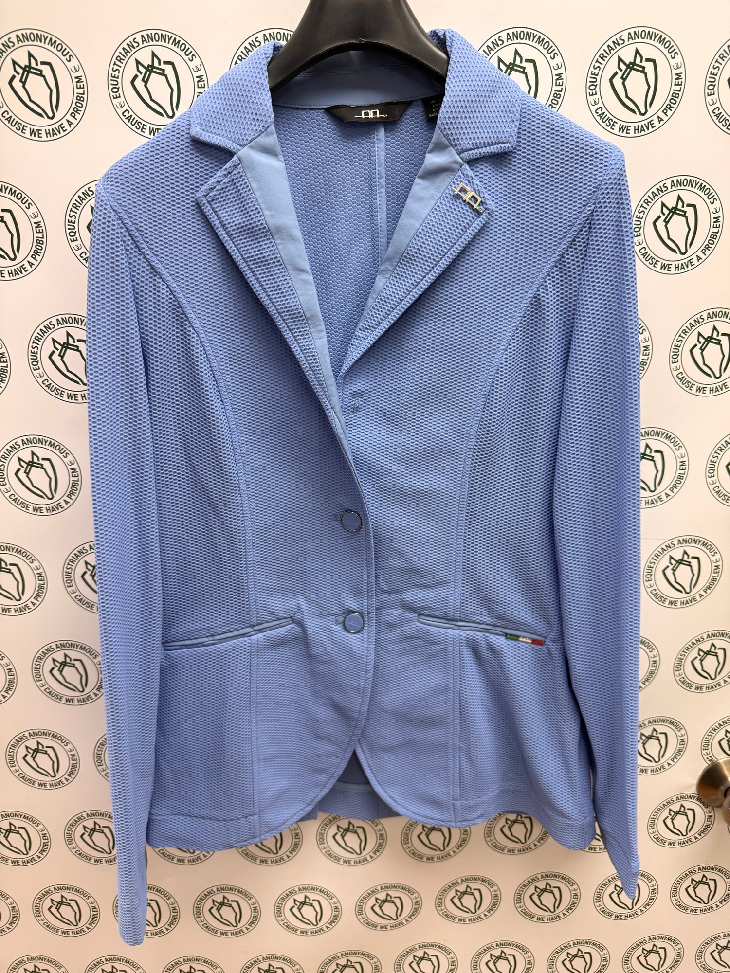 6 Women's  Horsewares Mesh show coat 3 buttons Sky Blue