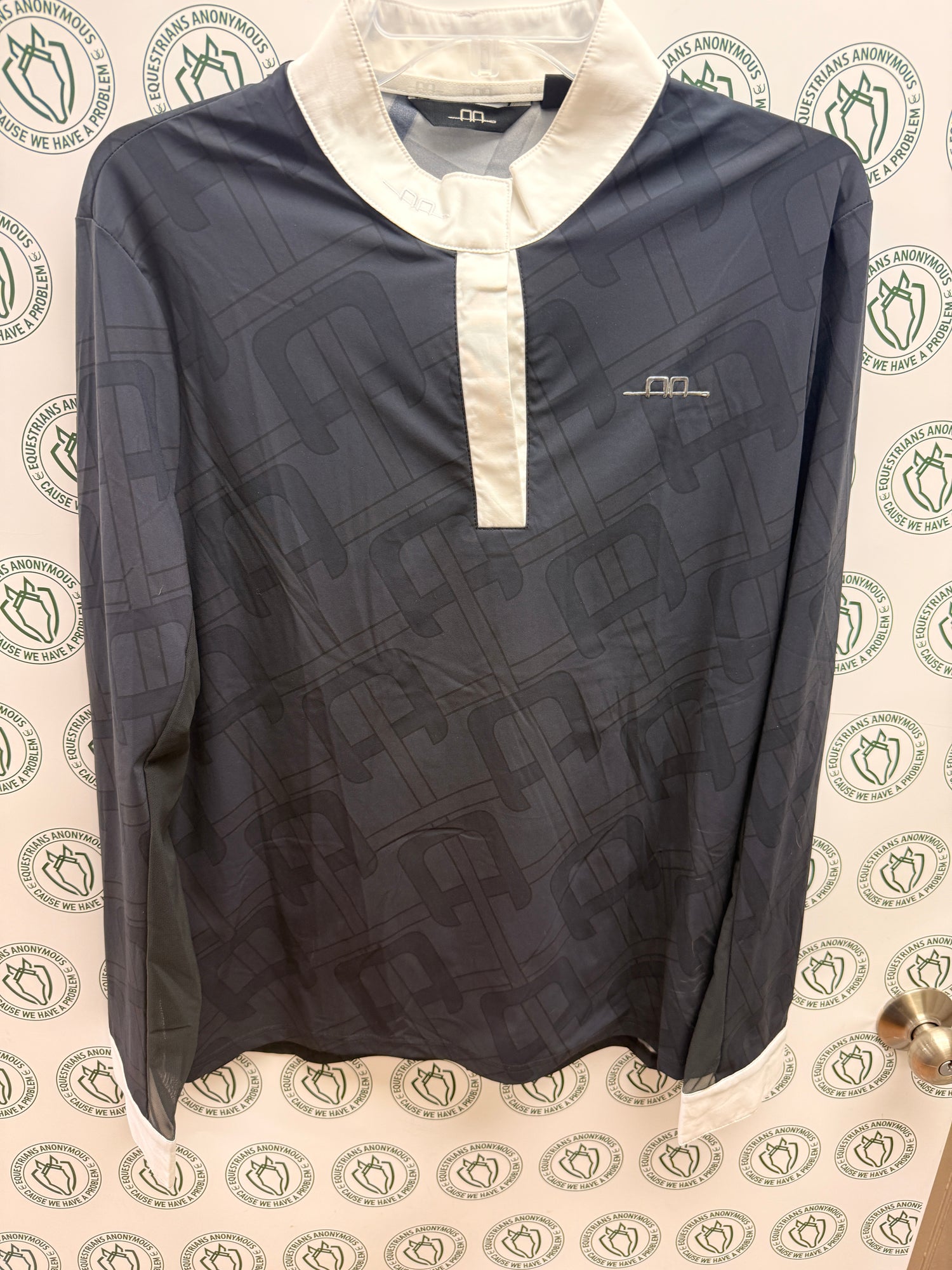 2XL Women's Horseware Black Pattern white accent Show shirt