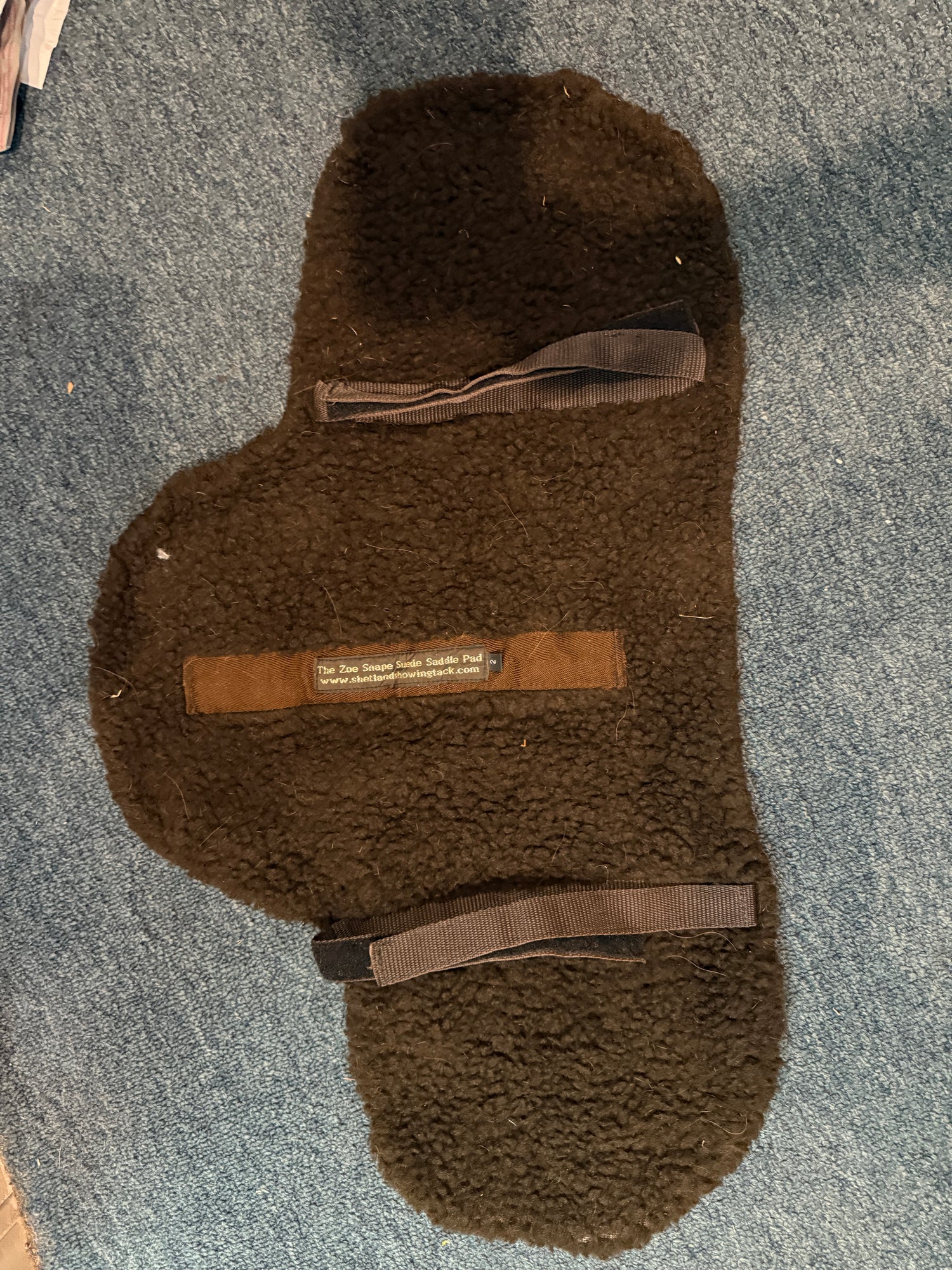 Brown English Pony Fleece Saddle pad shaped size 