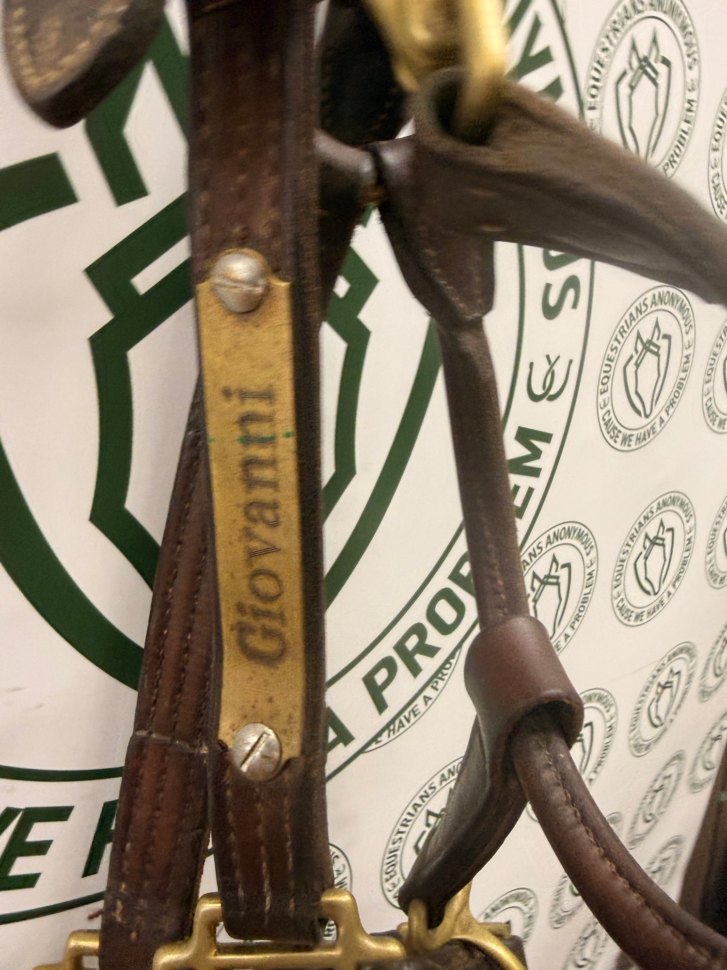 XL Leather Halter Giovanni name plate