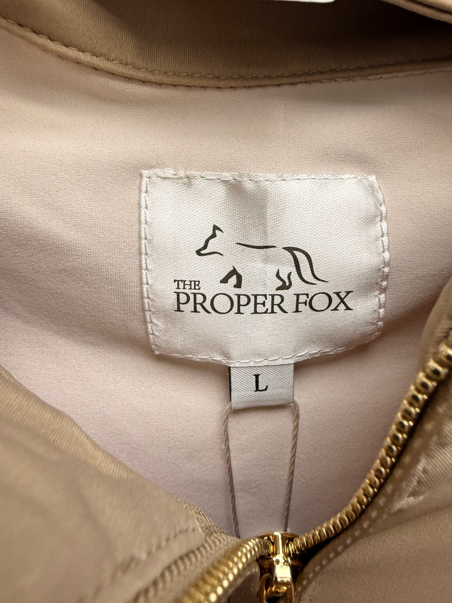 L Women's Solid Beige Sunshirt by Proper Fox