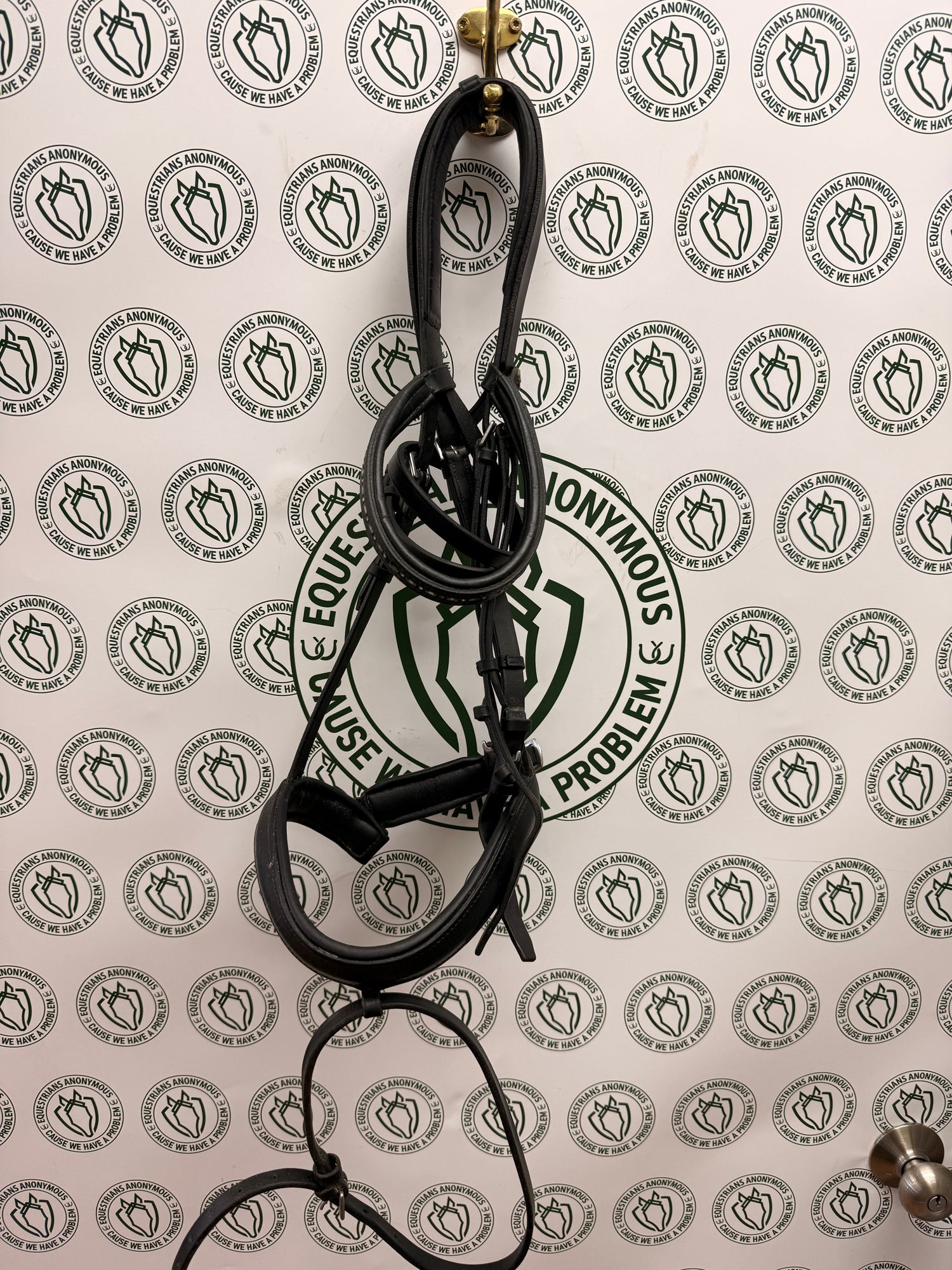 XL Dressage Bridle with flash black leather
