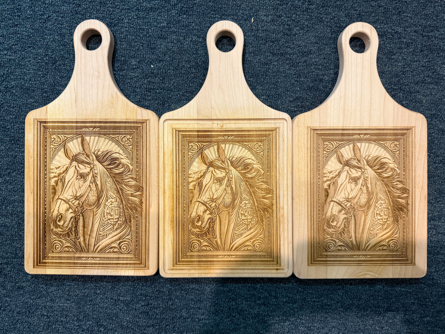 Engraved Horse Maple Paddle Board