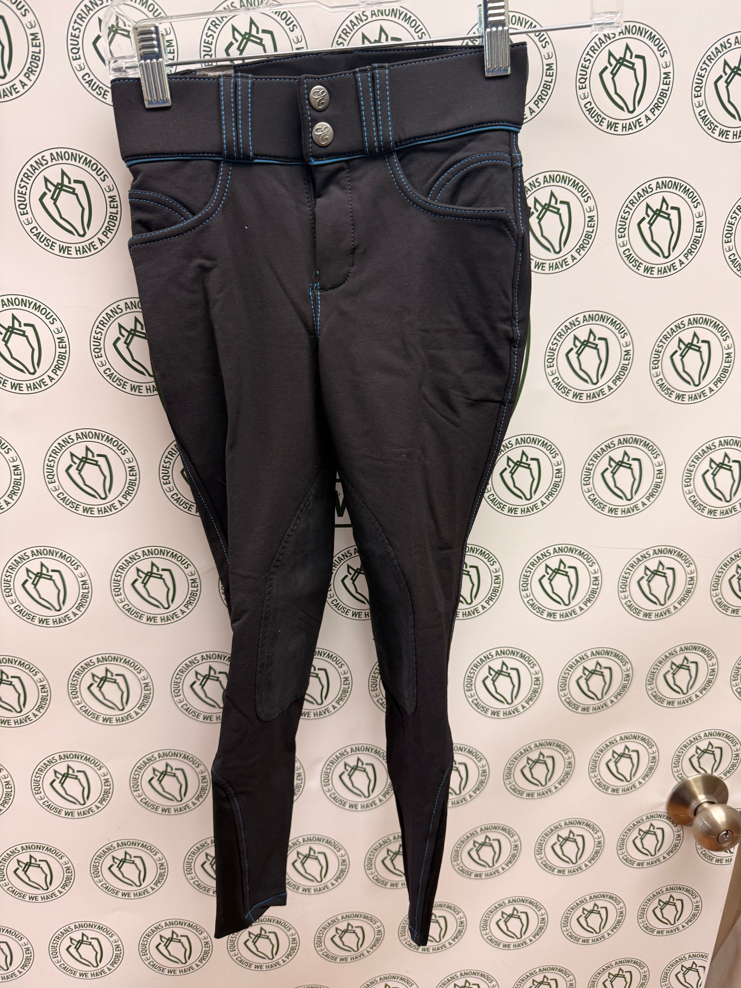 6 Children's Elation Platinum Black w blue stitch KP breech