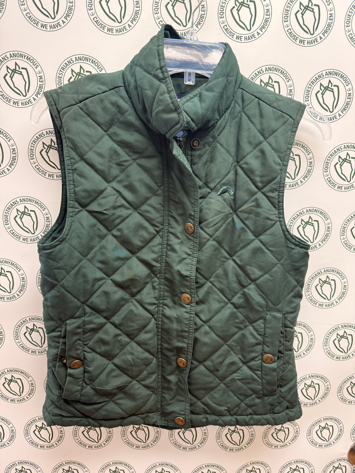 S Women's Forest Green Quilted Vest by Riding Sport