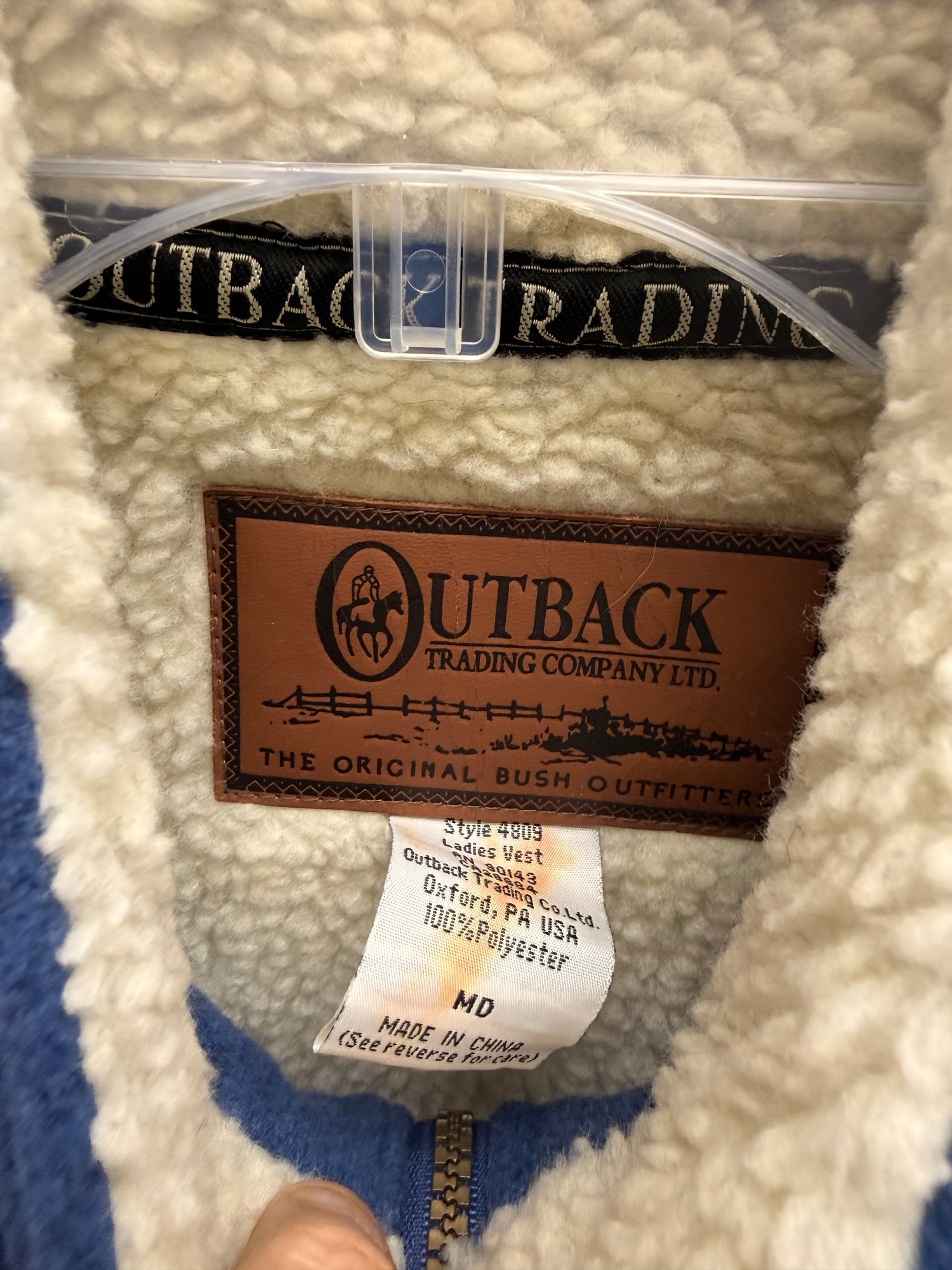 Med Women's Blue Fleece by Outback Vest