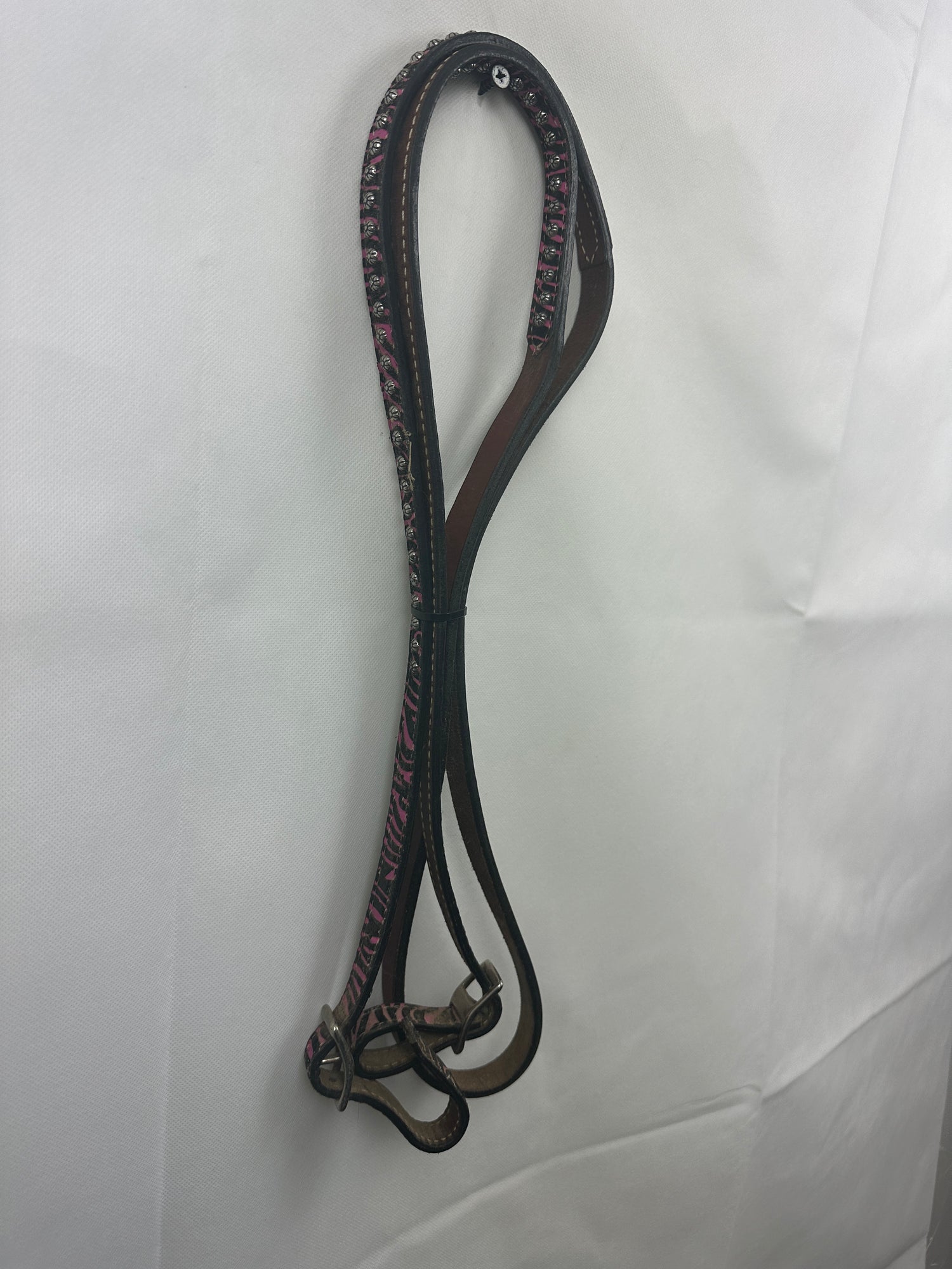 Pony Western Reins Pink Zebra