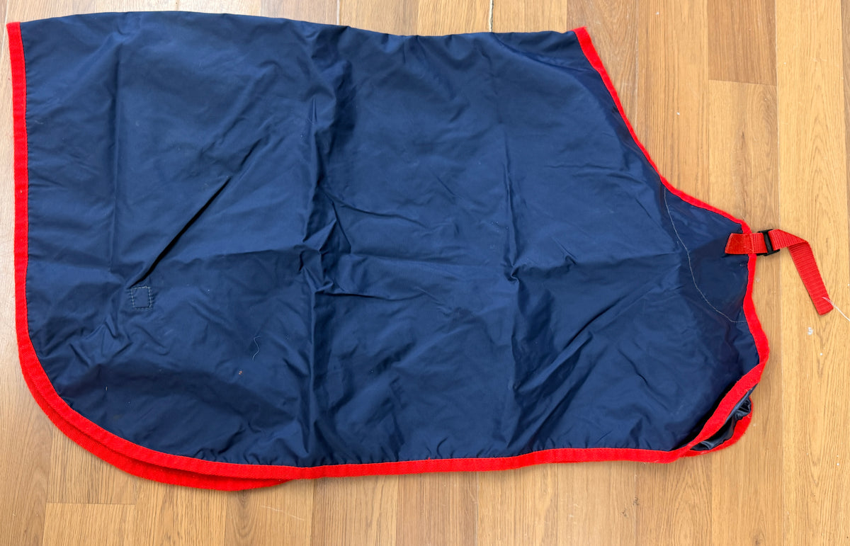 35" Mini Rain Sheet Navy red trim