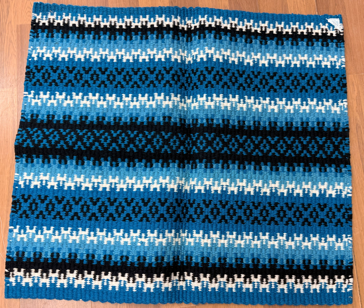 Western Saddle Rug pad  Blue, Black, White