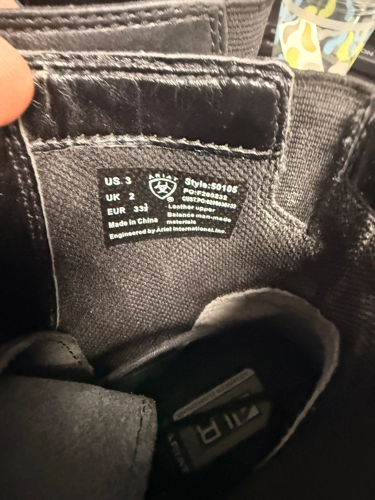 3 Child Ariat Black Paddock Boots