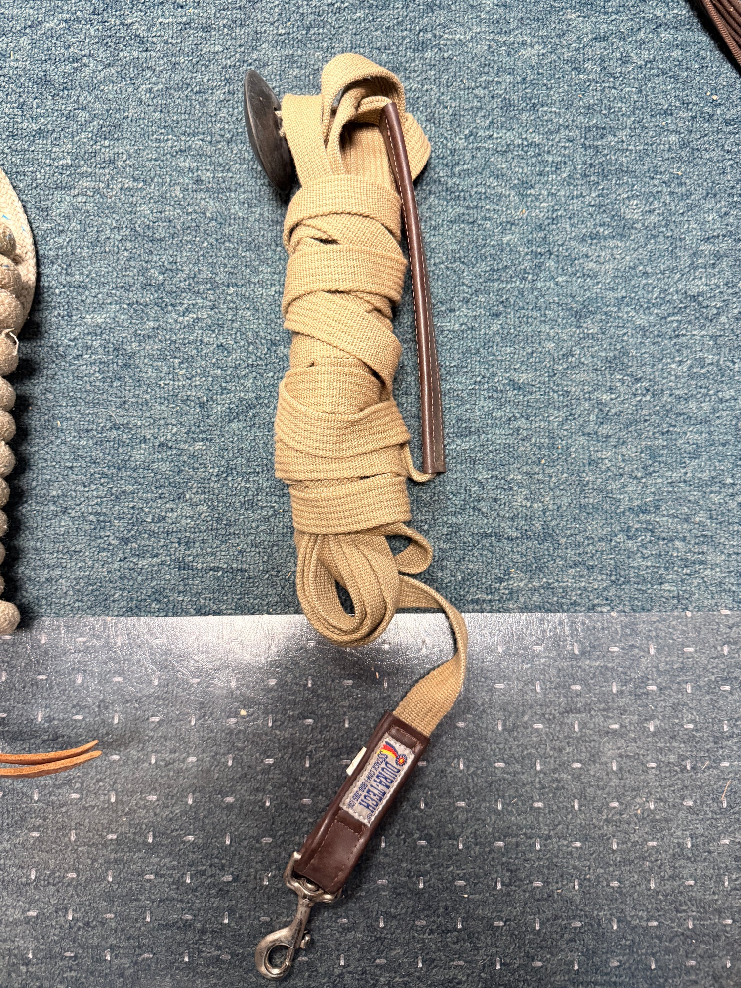 tan nylon dura tech by Schneiders lunge line