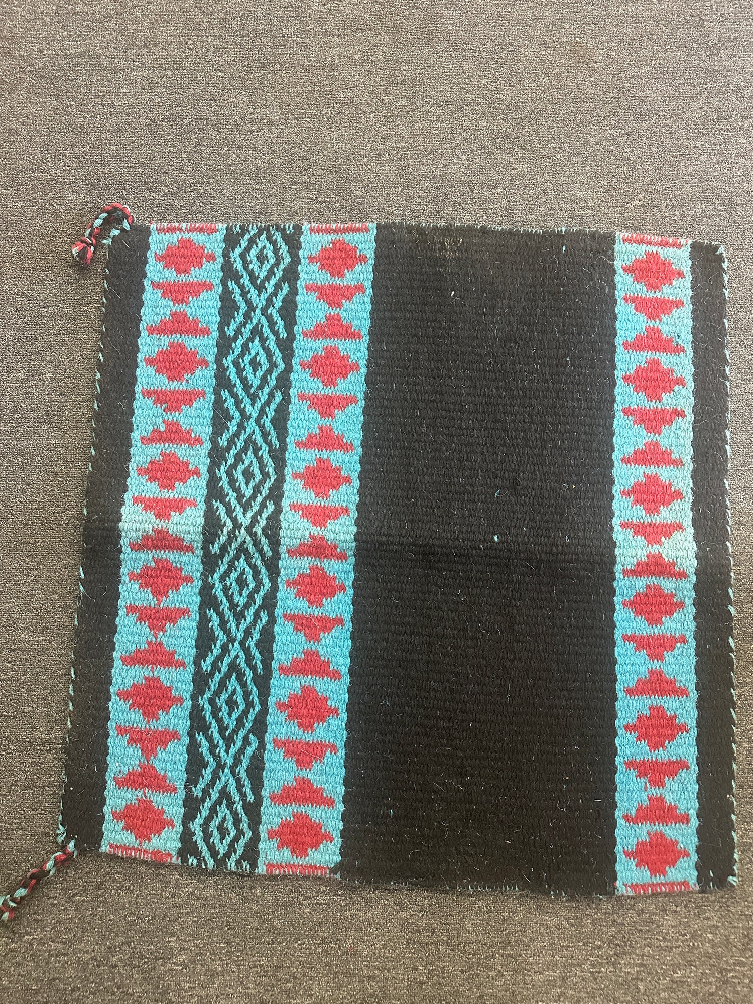 Western Saddle Rug Teal Black and Red