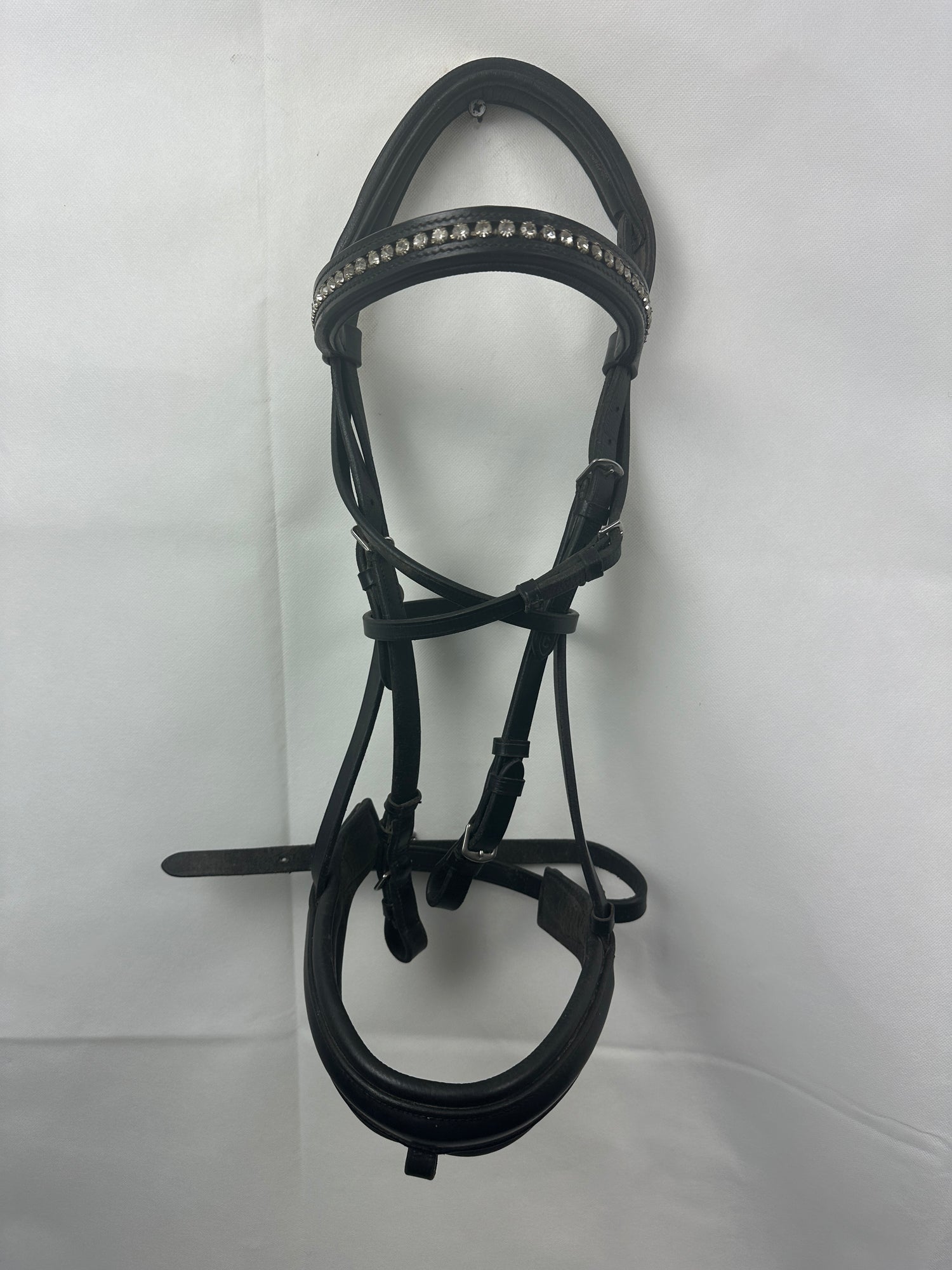 Horse Bridle - Dressage bridle bling brow band - NO Flash