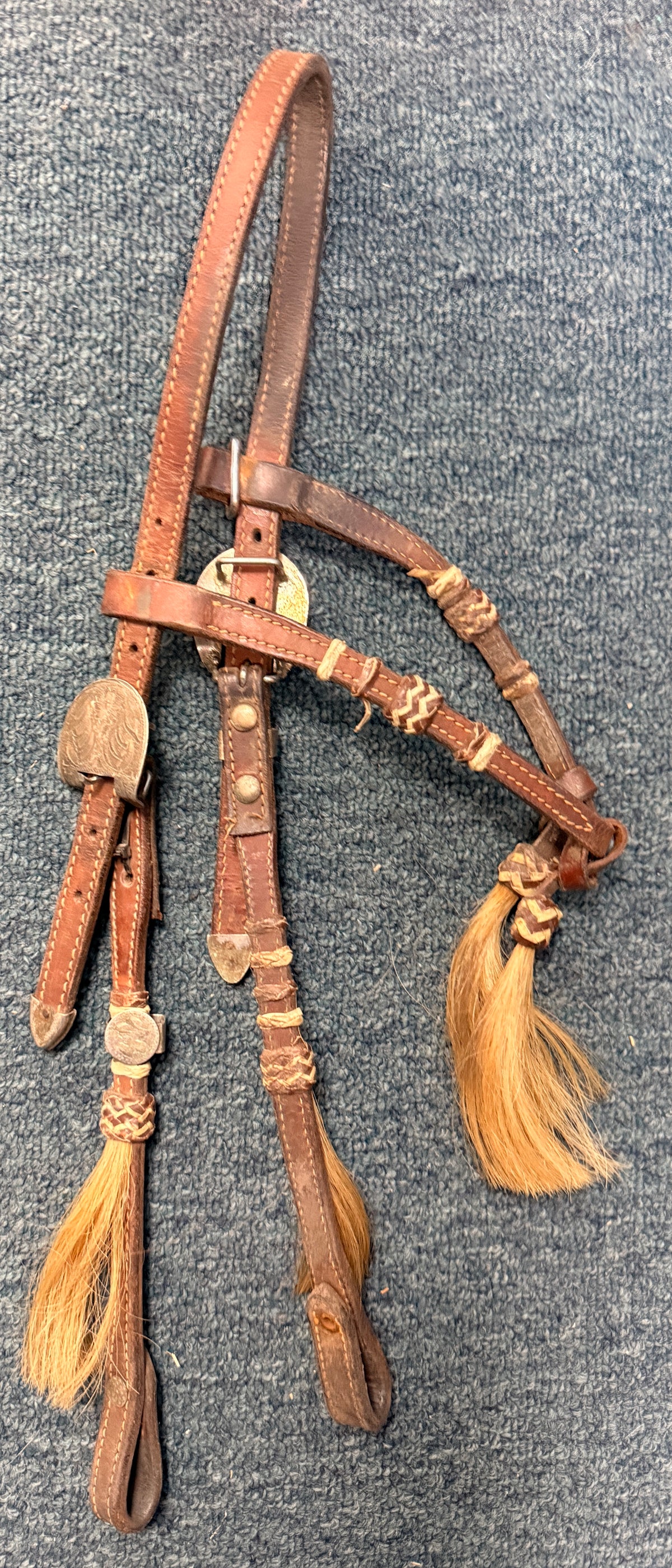 Western headstall w silver