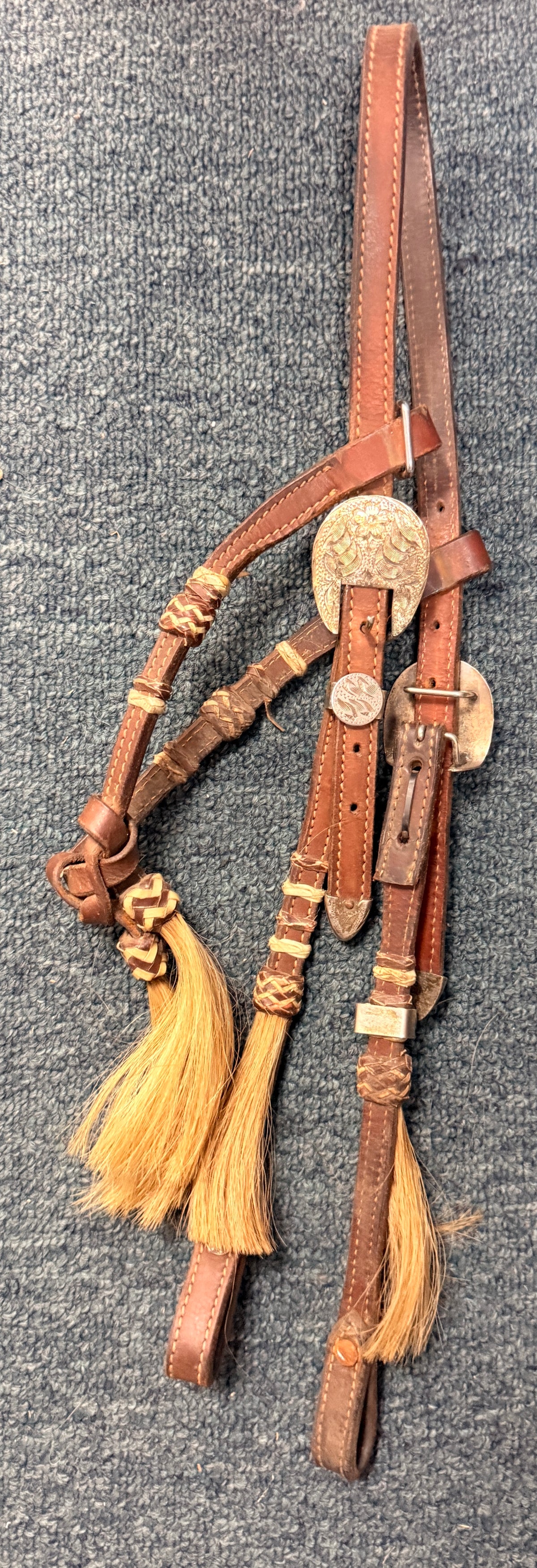Western headstall w silver