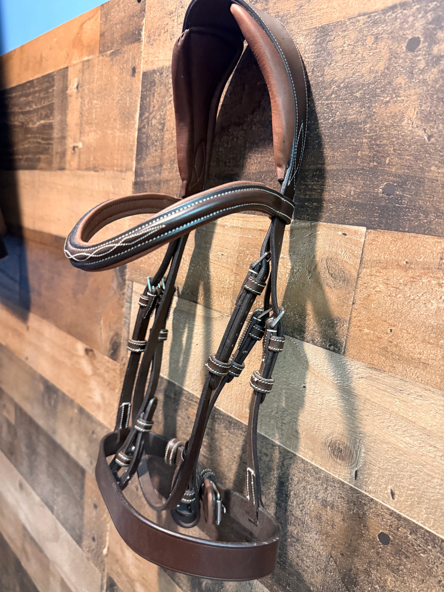 PS of Sweden Wellington Brown Hunt Bridle Flat Noseband