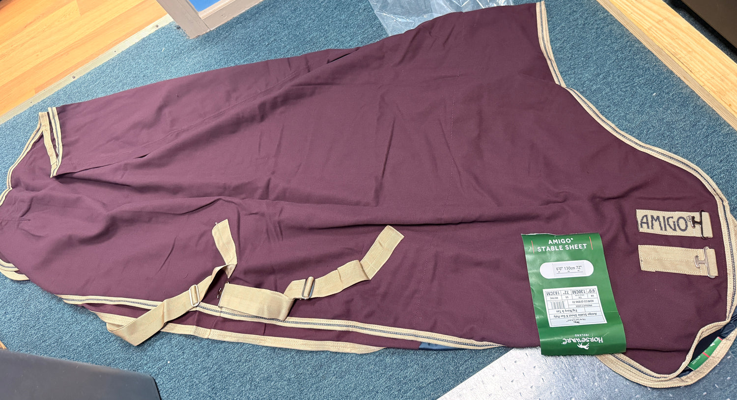 72" Amigo Stable sheet X Sur Poly Fig/Navy and Tan