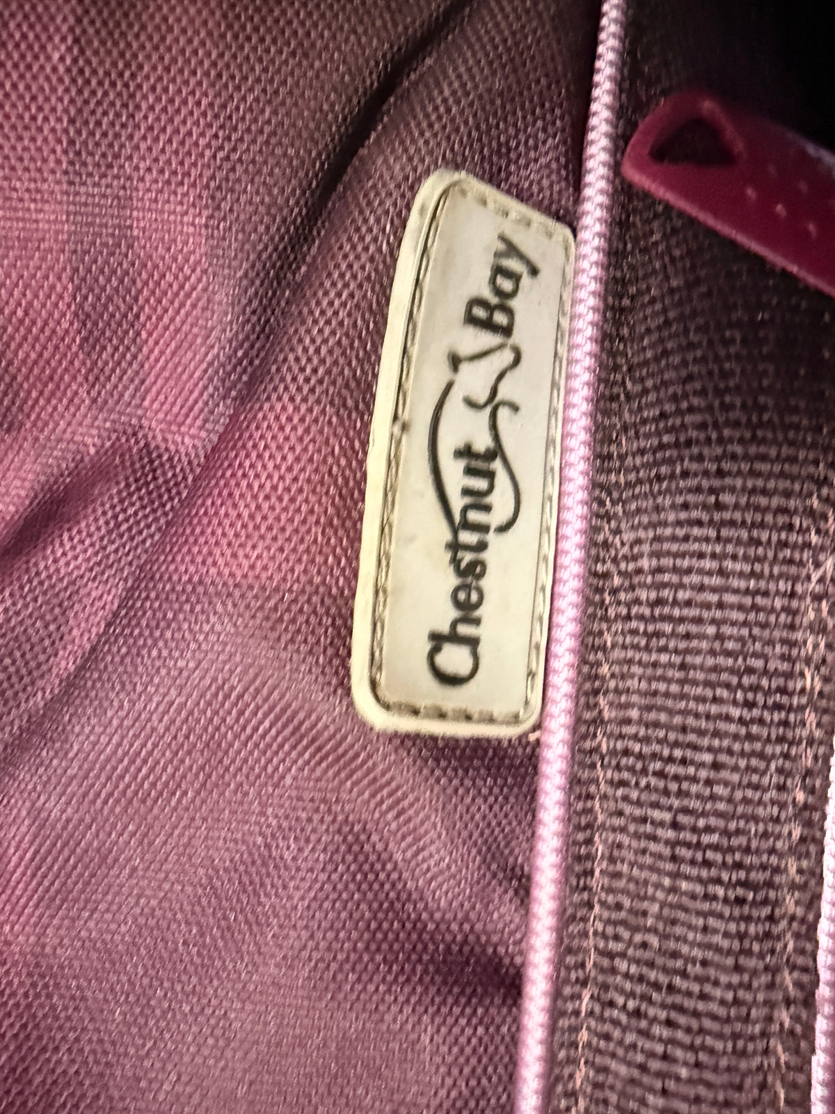 Chestnut bay purple plaid tall boot bag