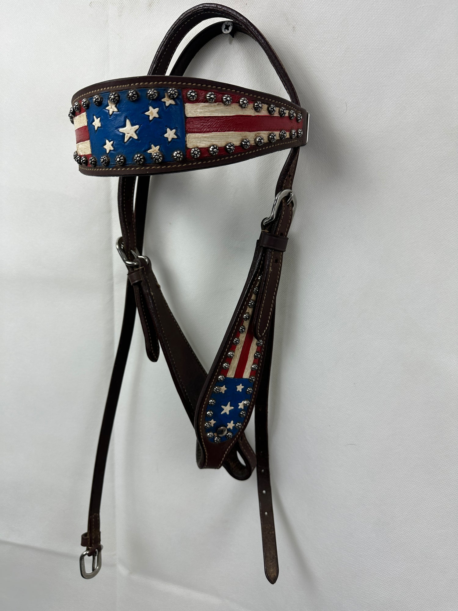 Pony Western Head stall Bridle American Flag