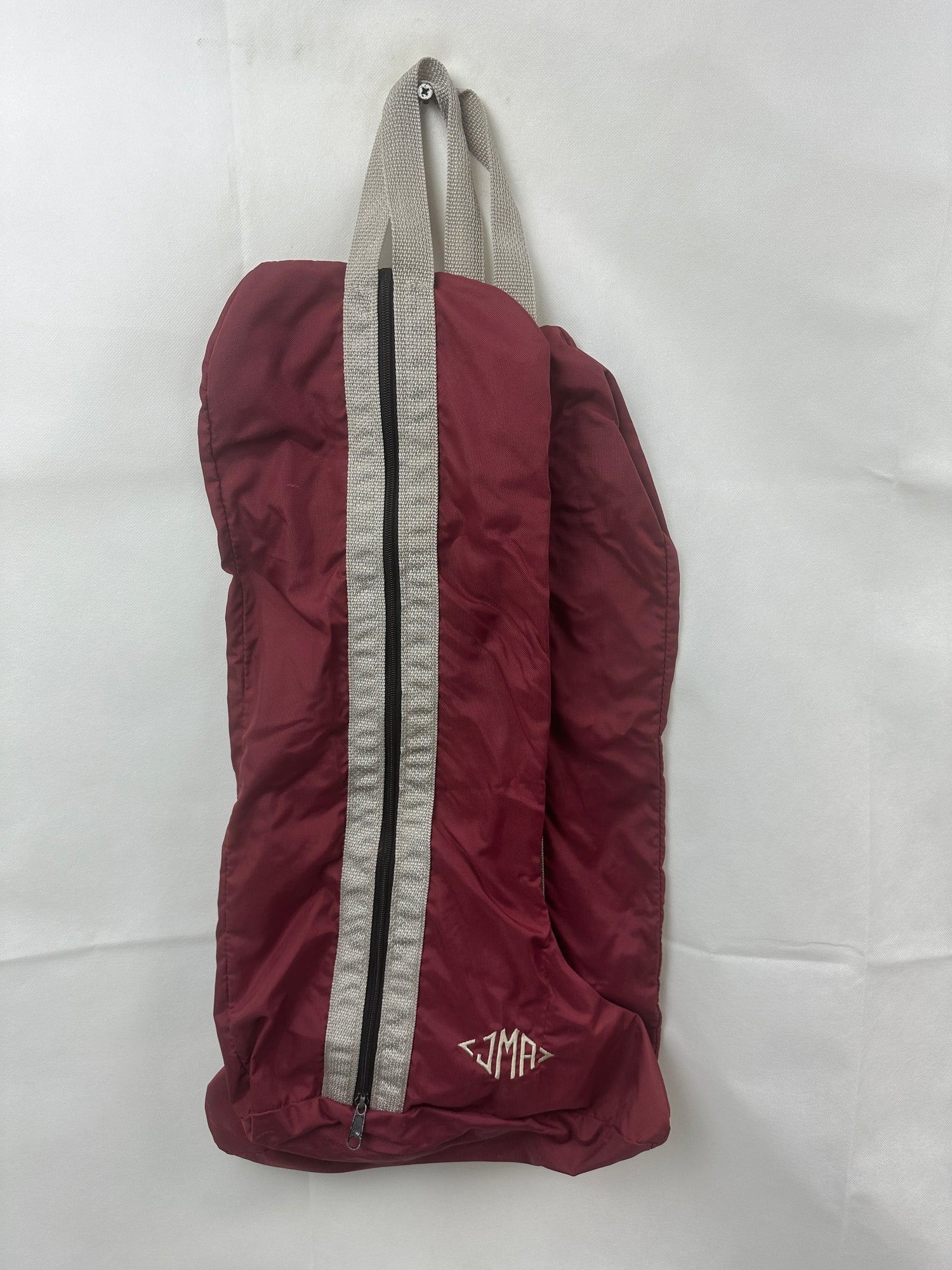 Boot bag maroon with initials