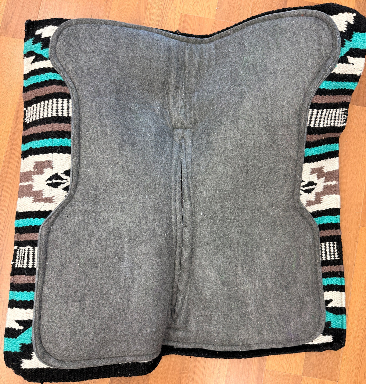 Tuffrider Single Weave western saddle pad Aqua brown black