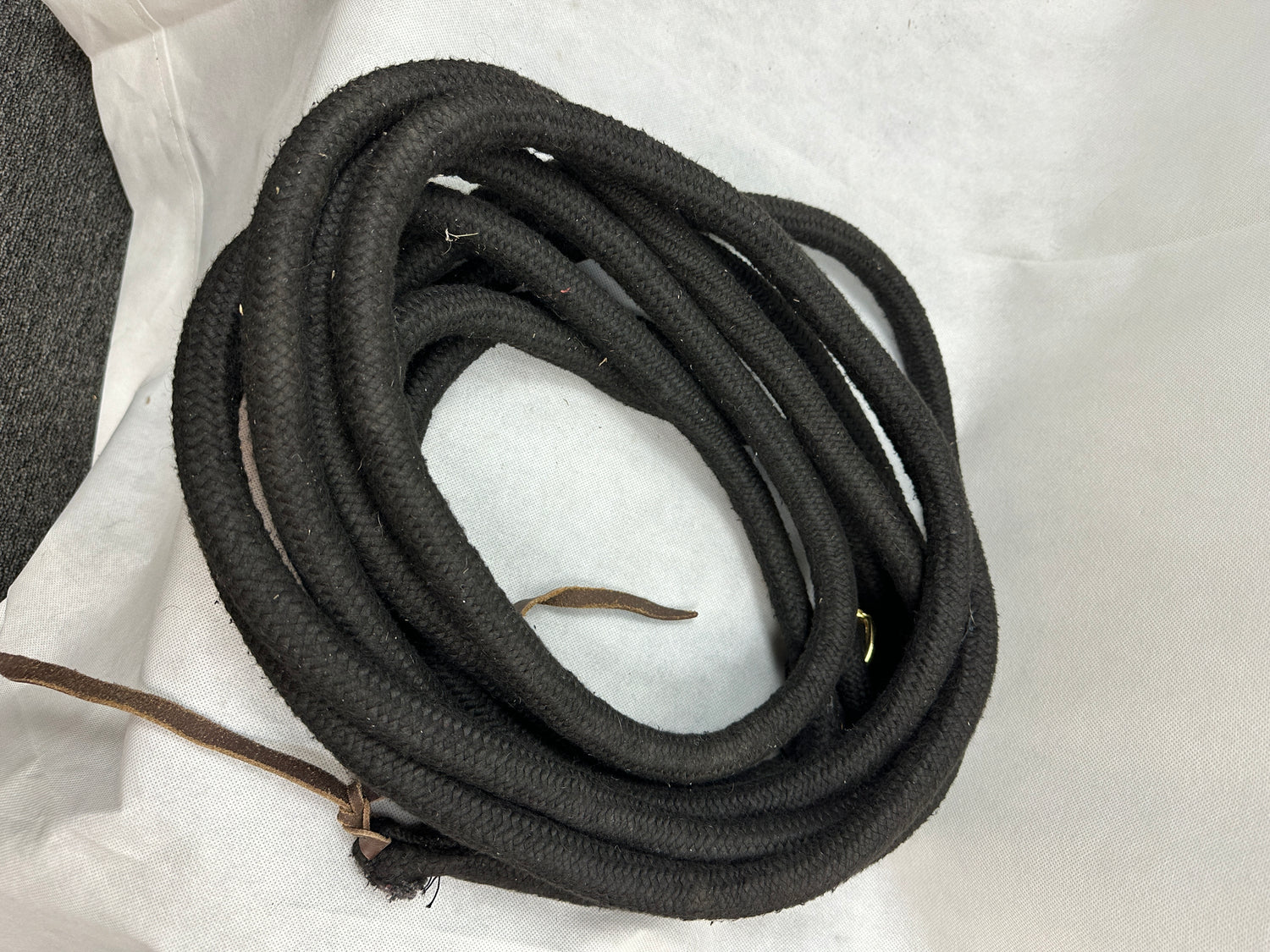 Western Rope lunge line with leather end