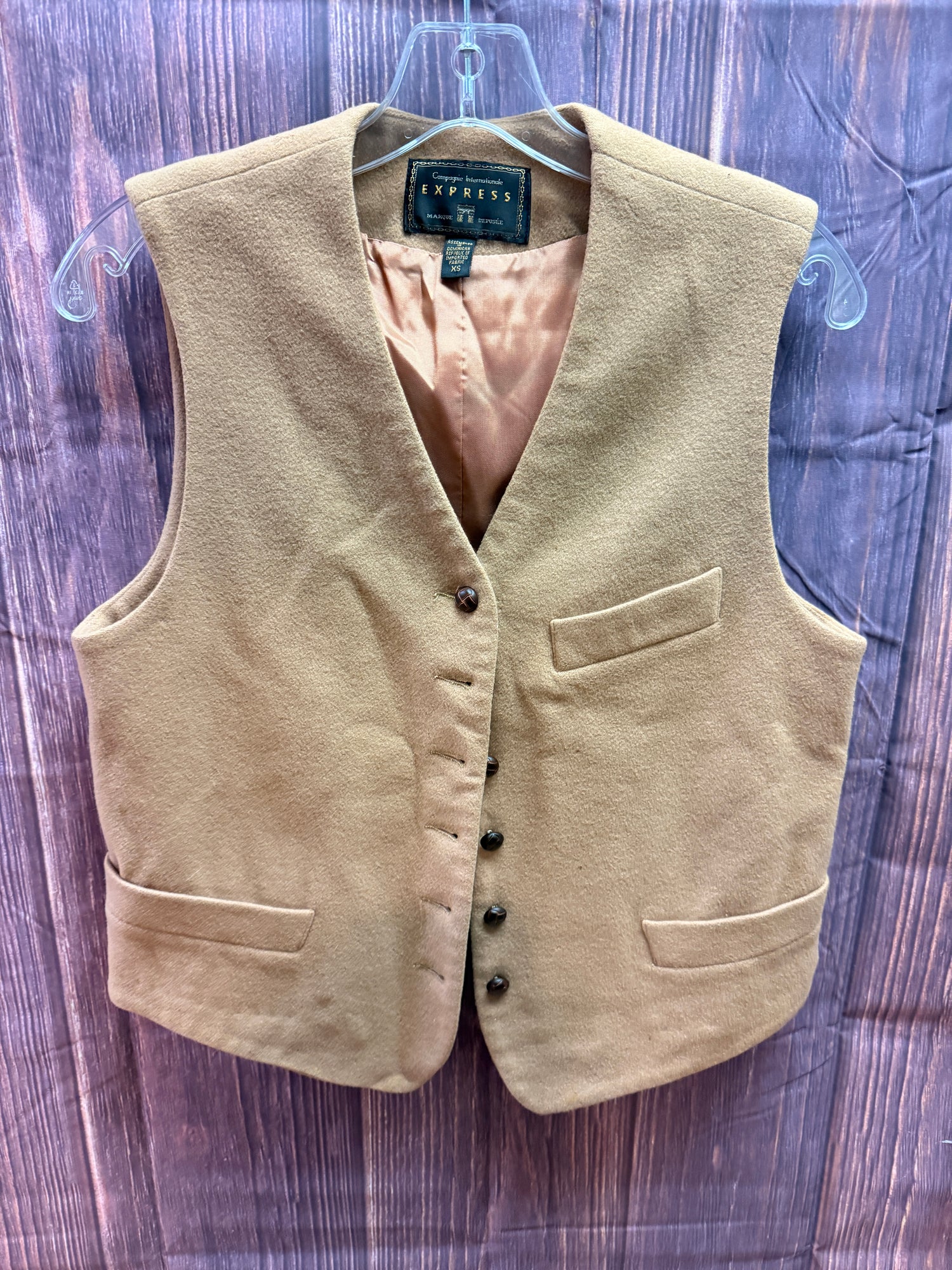 XS Women's Express Tan wool Vest