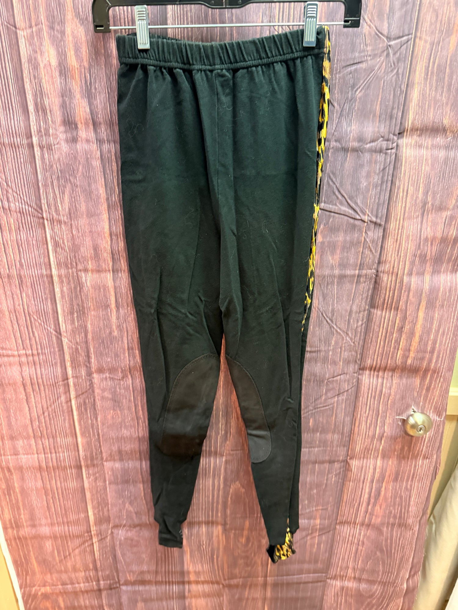 XL Youth Jodphur's black with cheetah print