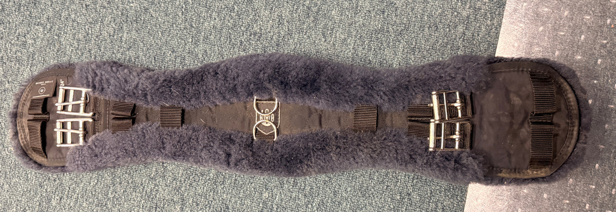 24" Werner Christ Dressage Girth Fabric and Fleece Navy