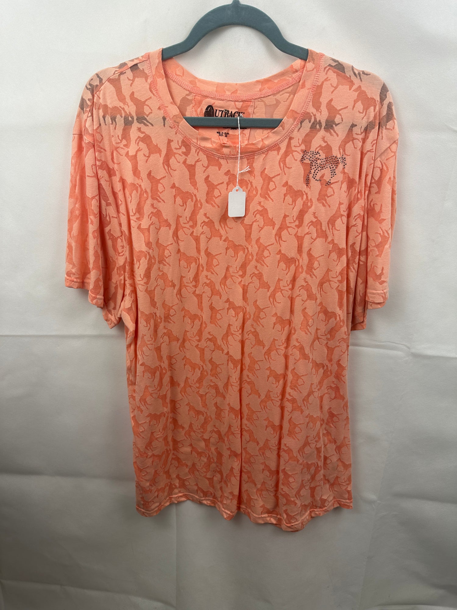 XXXL Women's Tee shirt Coral Horse shadow print