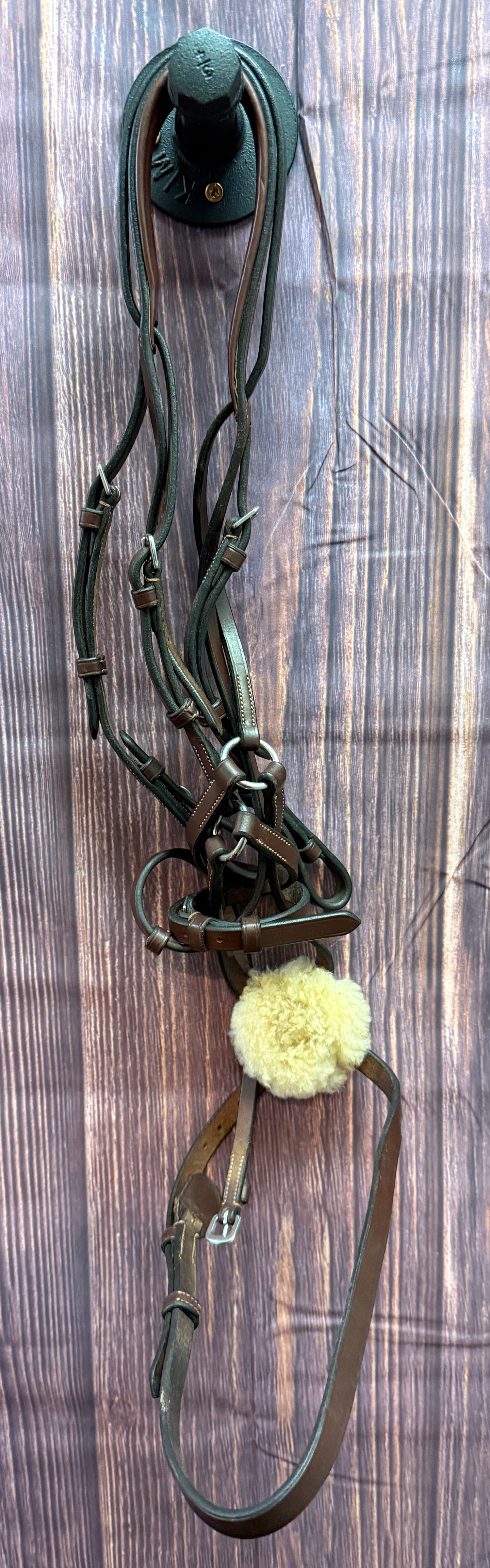 Horse Leather Headstall Figure Eight with NO brow Band - bridle
