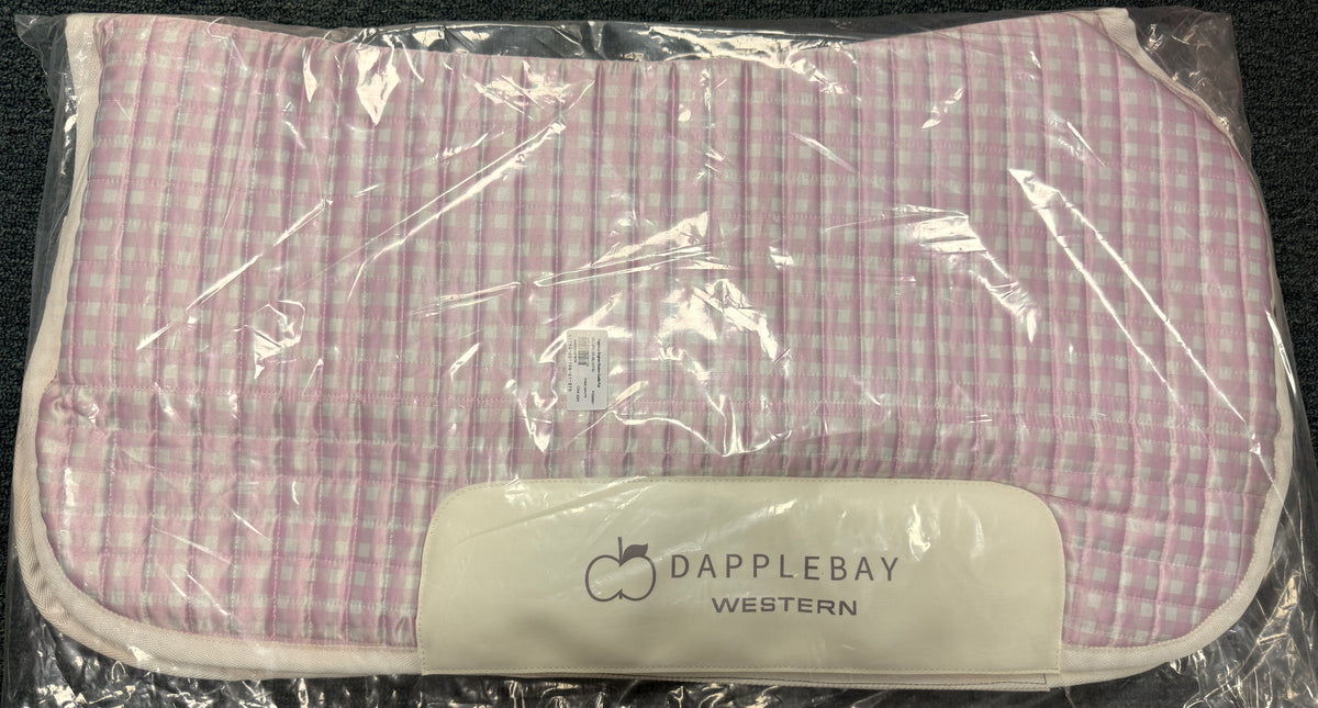 Dapplebay Gingham Western Saddle Pad-Pink/White