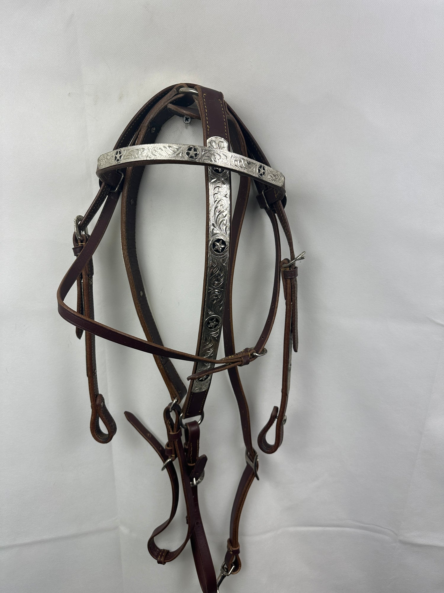 Western Bridle, reins  and Breastplate Matching with Silver