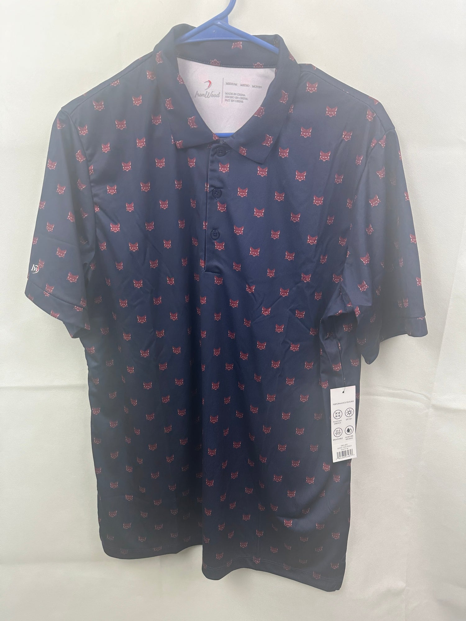 Men's Medium Fox Polo Navy