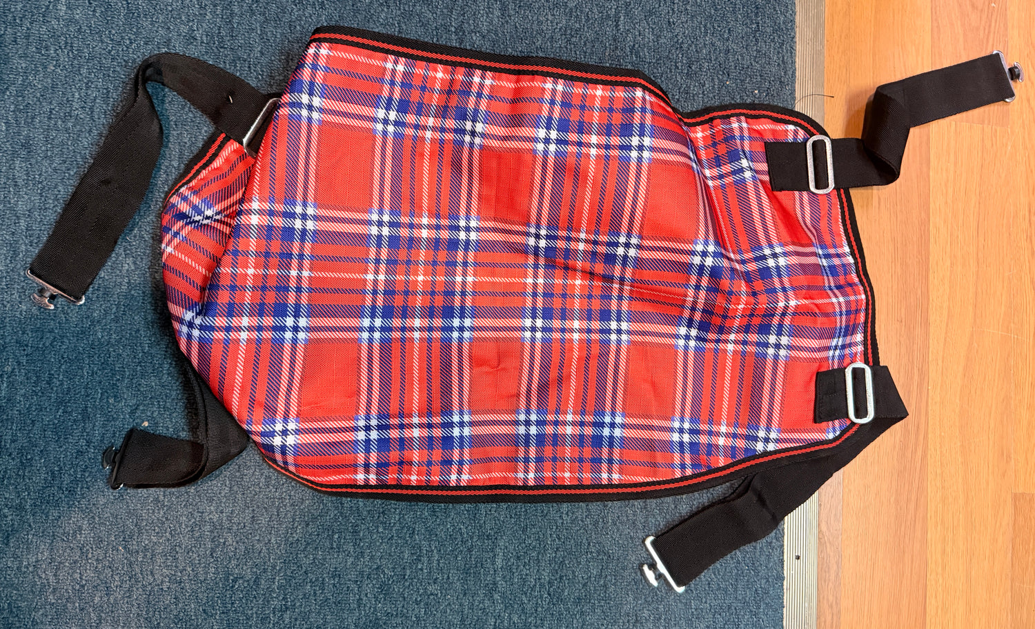 Red Checkered Belly Strap for Blanket