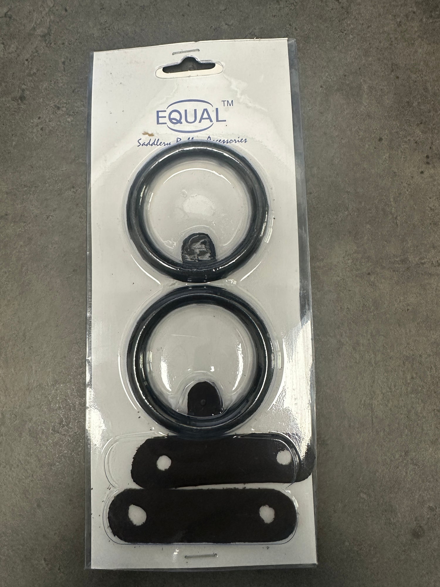 Peacock Safety Stirrup Rings and Leather Tabs