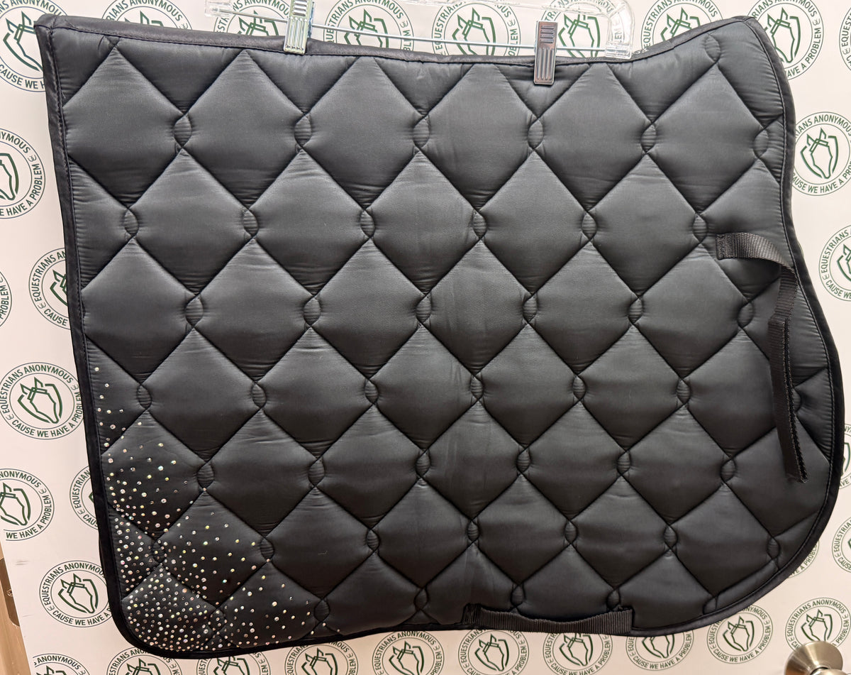 Equest Full Saddle Pad Black w Crystals