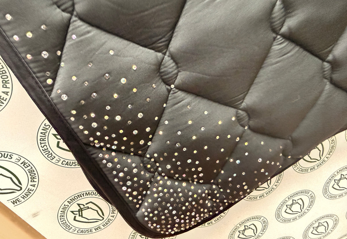 Equest Full Saddle Pad Black w Crystals