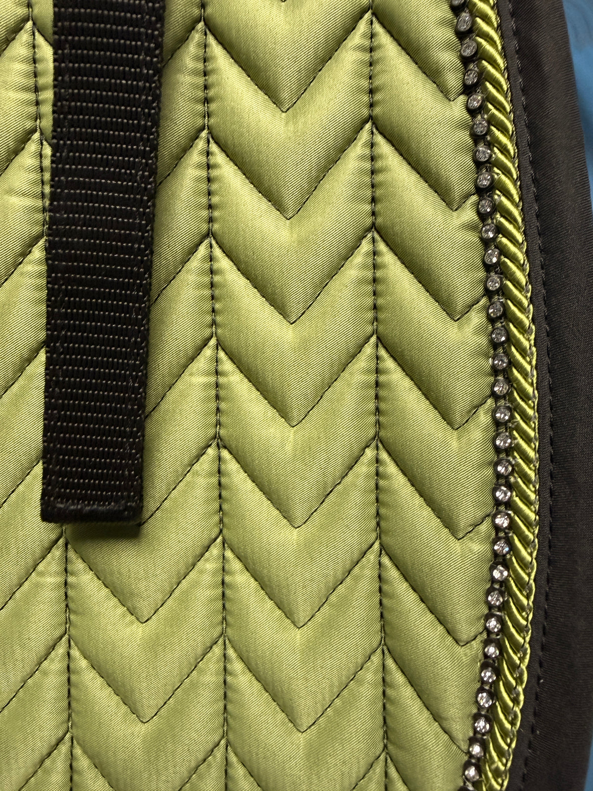 Equest Sage Dressage Saddle pad Chevron print with crystals