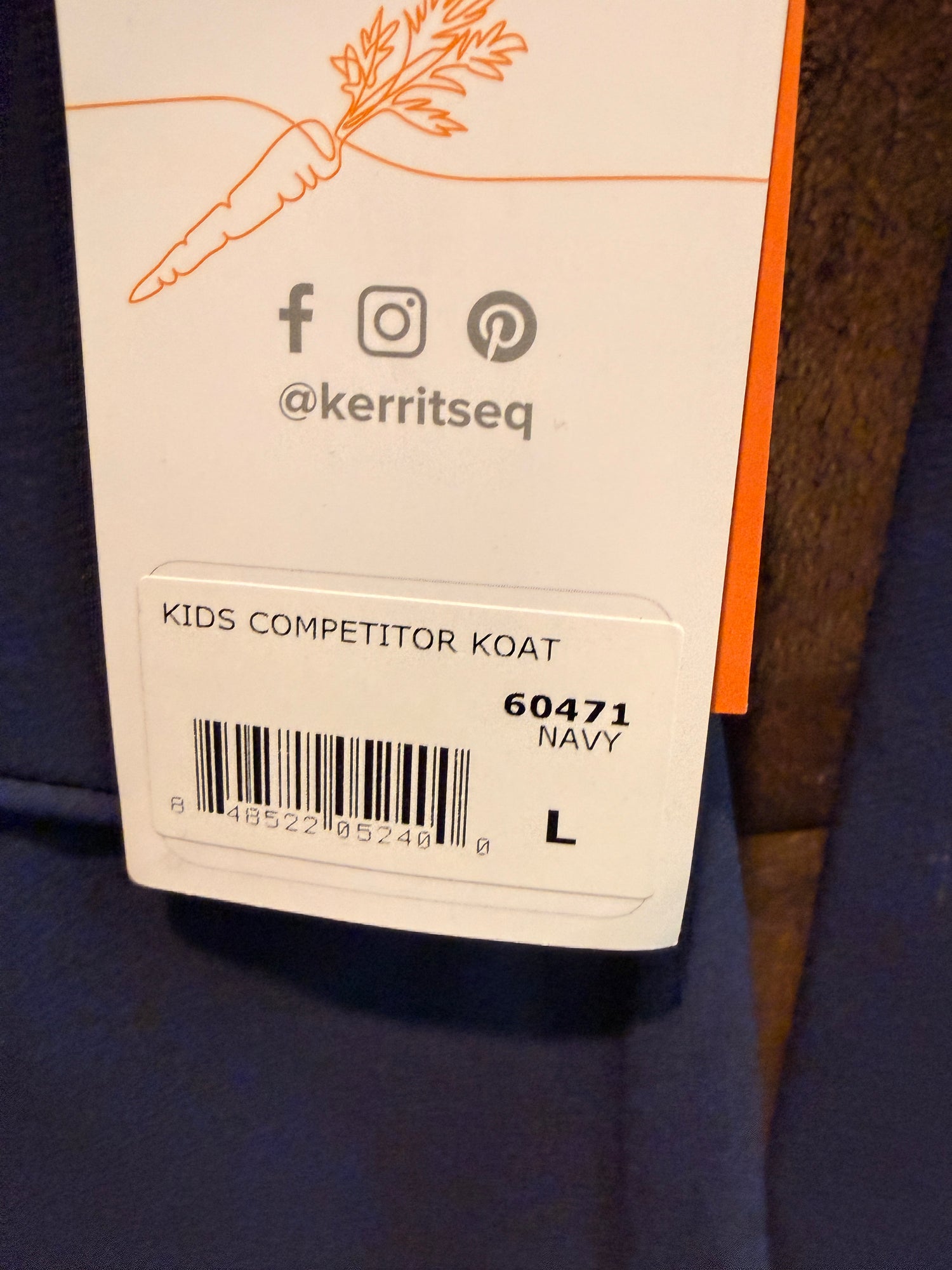L Youth Kerrits Competitor Koat Navy