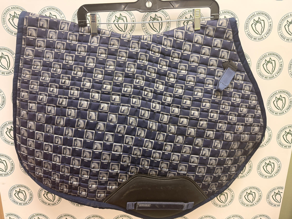 Romfh Navy logo English saddle pad