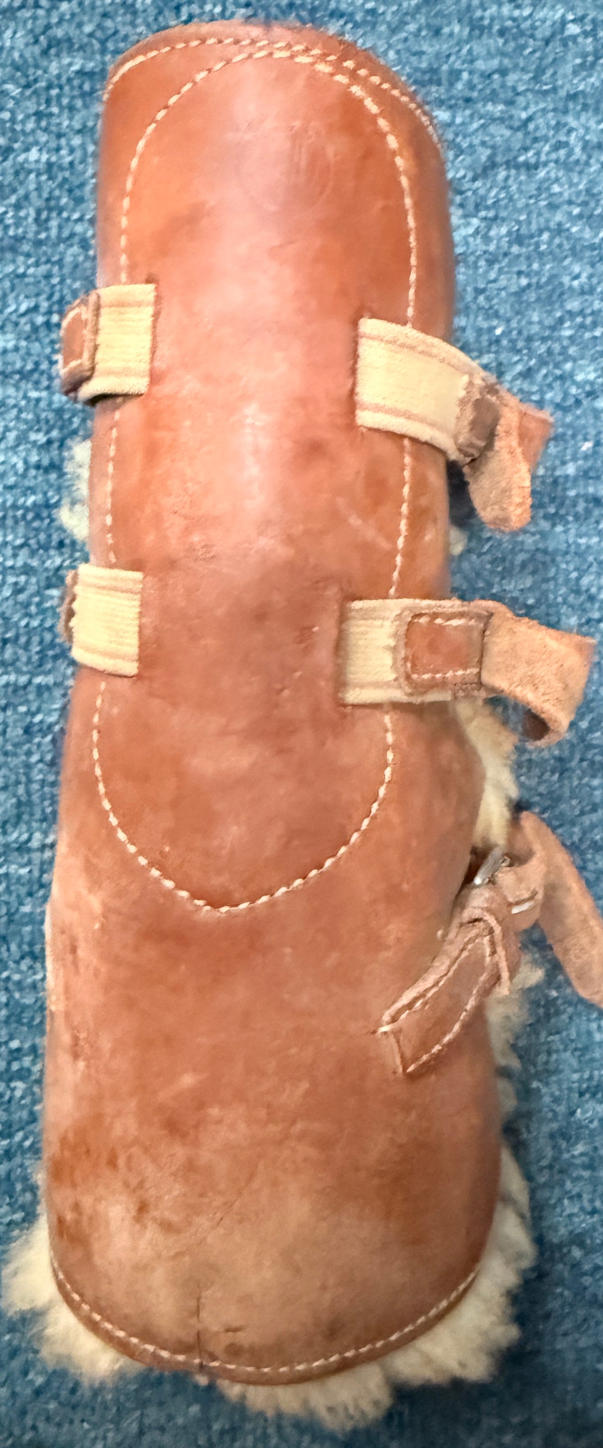 leather fleece front leg boots some wear