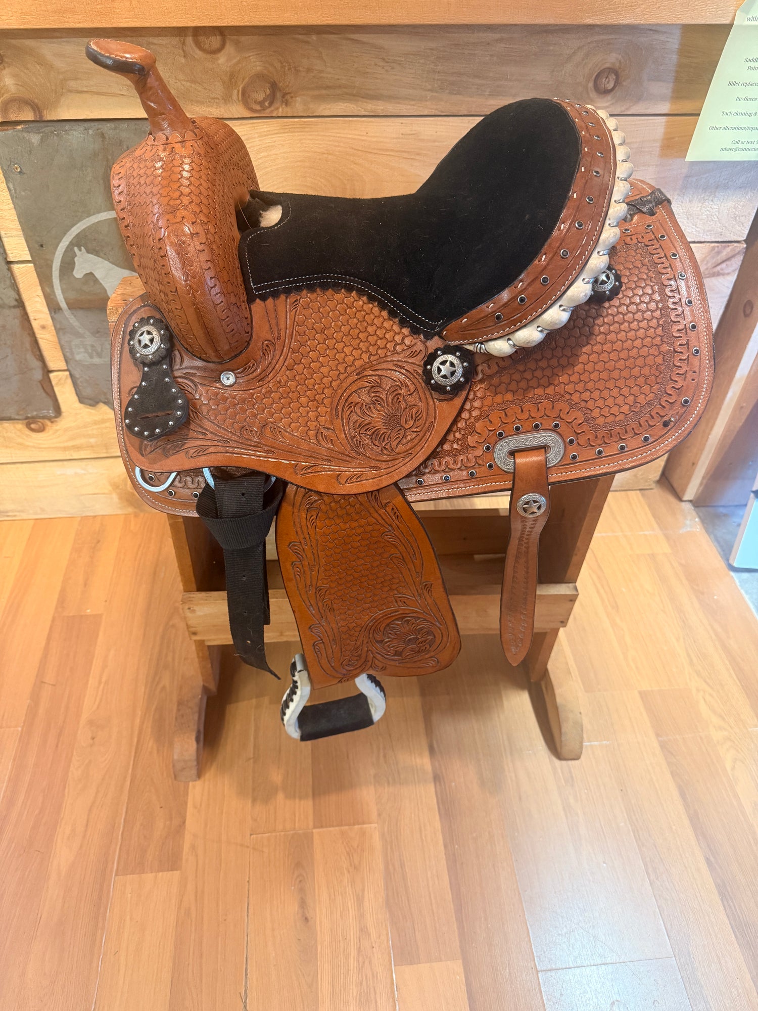12.5" Youth Western Saddle with Pony Bridle and breastplate