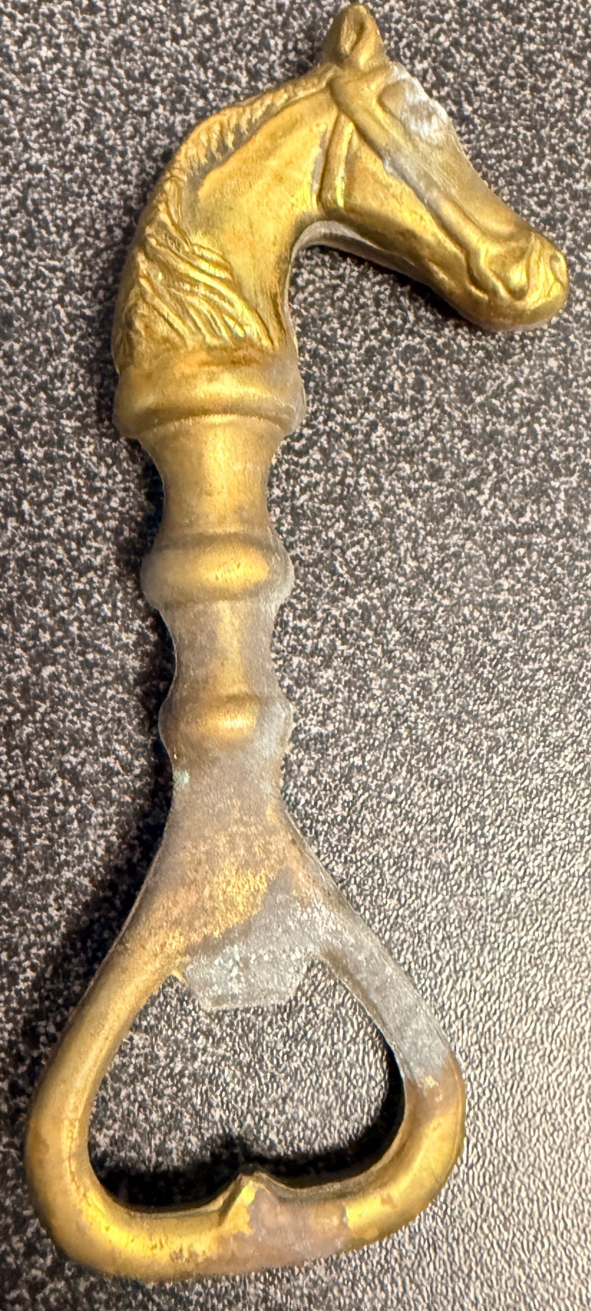 brass horse head bottle opener 4.5" long