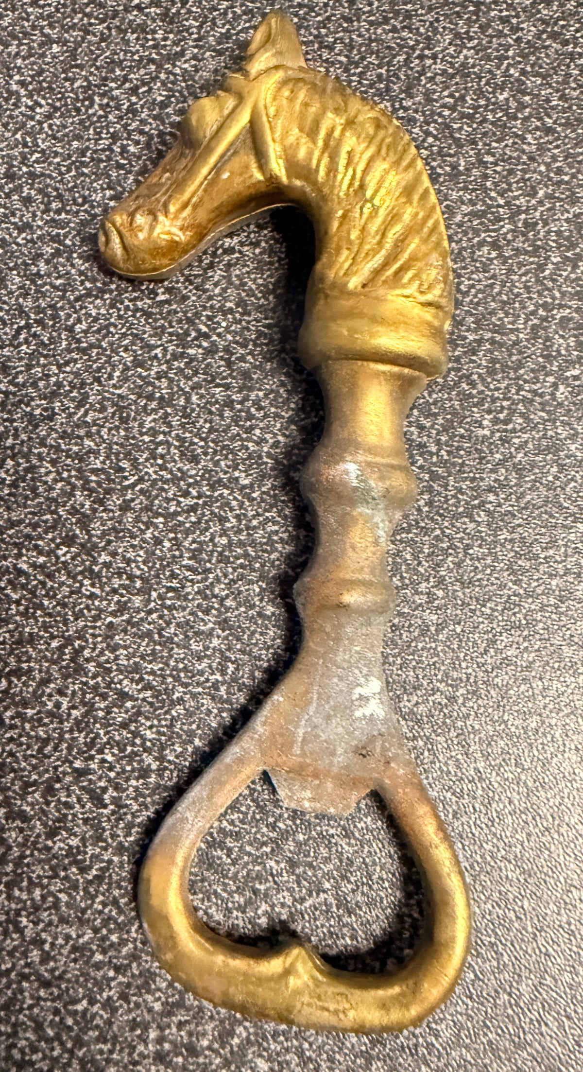 brass horse head bottle opener 4.5" long