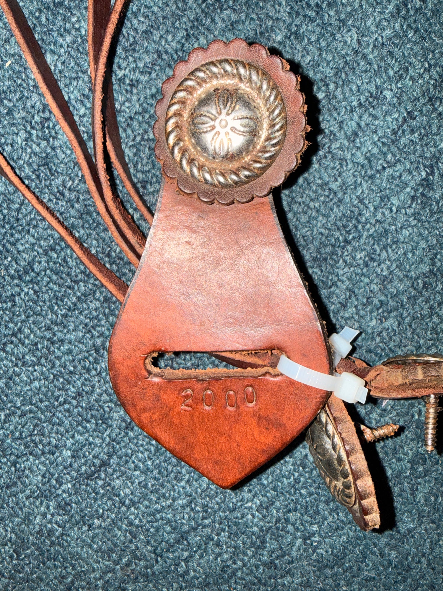 set of 3 western silver concho's
