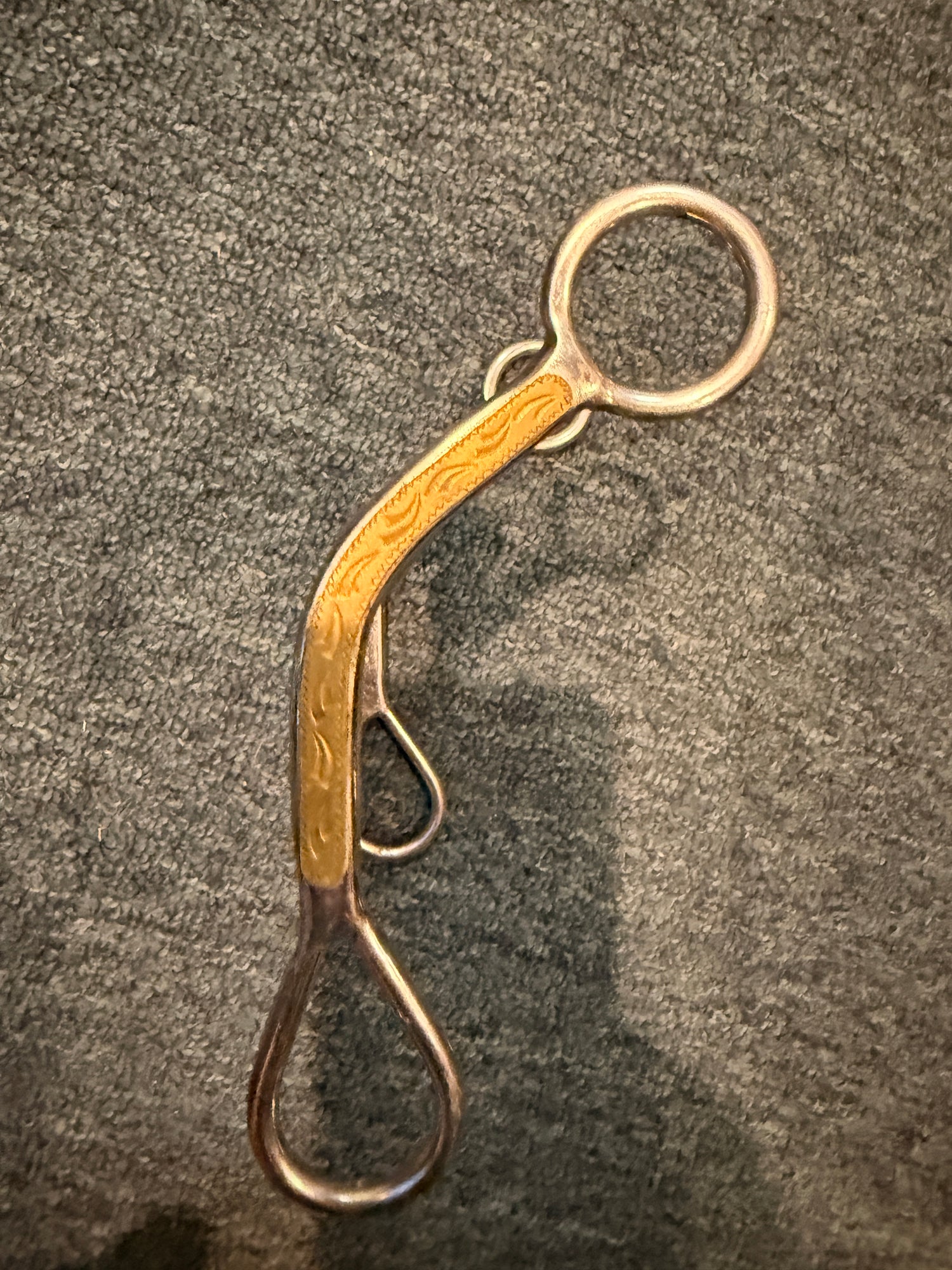 5" Western style ported shank bit with gold side